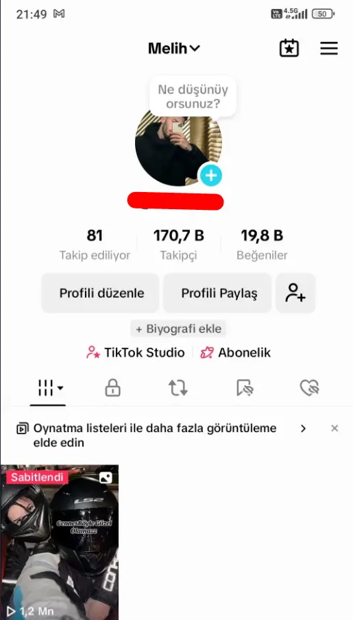 170k tiktok hesabı